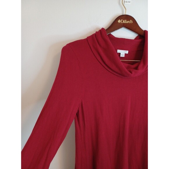 J. Jill Pullover Turtleneck Sweater M Red Longsleeve Knit Stretchy Lagenlook - Picture 11 of 11